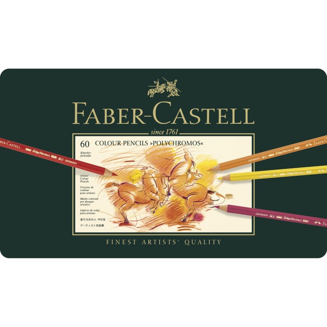 Faber-Castell - Polychromos farveblyanter - Metalæske med 60 stk  (110060)