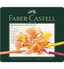 Faber-Castell - Polychromos farveblyanter - Metalæske med 24 stk  (110024)