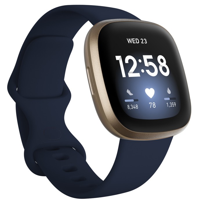 Fitbit - Versa 3 - Smart Watch - Midnight/Gold