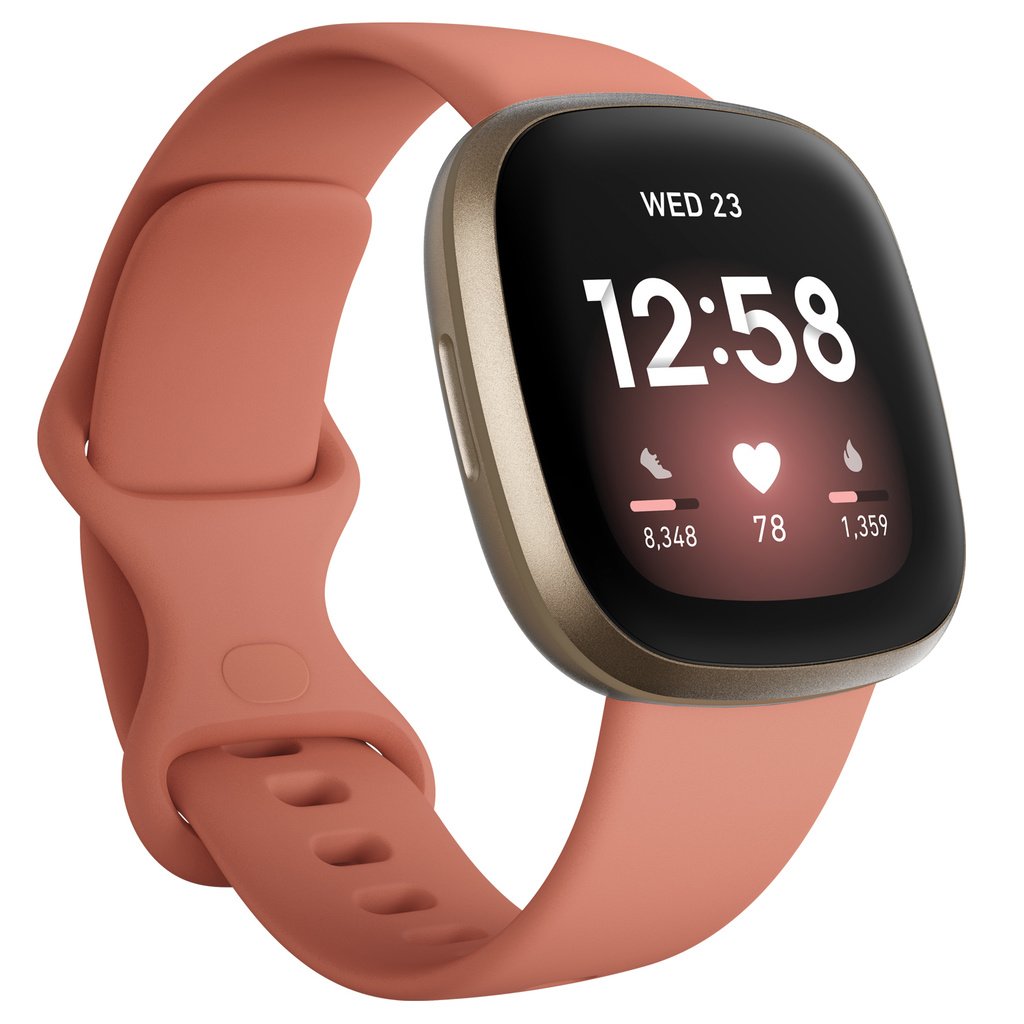 Køb Fitbit - Versa 3 - Smart Watch - - Clay/Soft Gold Fri fragt