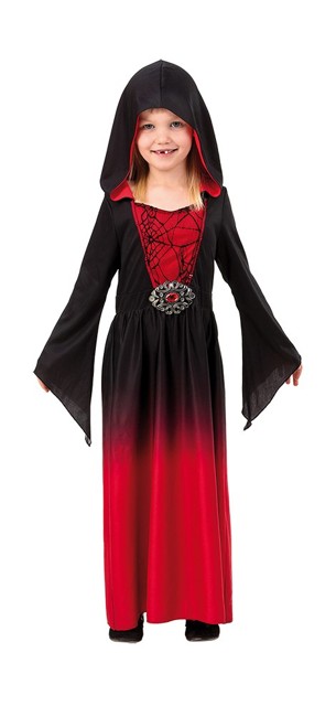 Red Dress w. Hood - Childrens Costume (Size 122 - 134)