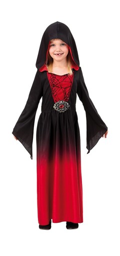 Red Dress w. Hood - Childrens Costume (Size 122 - 134)