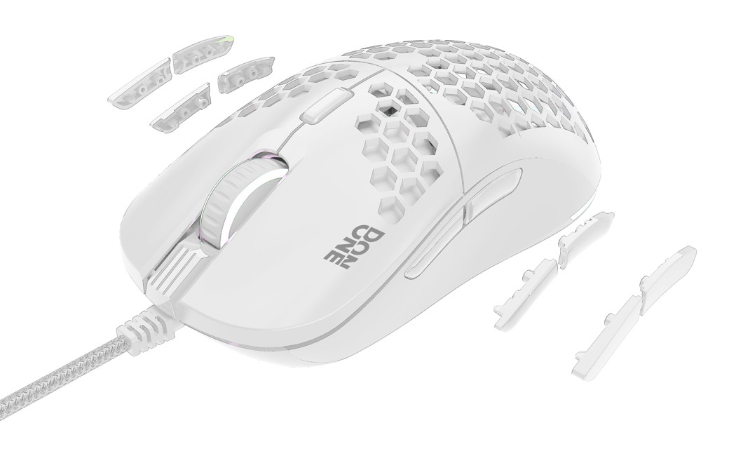 ​DON ONE - GM500 RGB- LIGHTWEIGHT GAMING MOUSE - WHITE (PMW 3389)