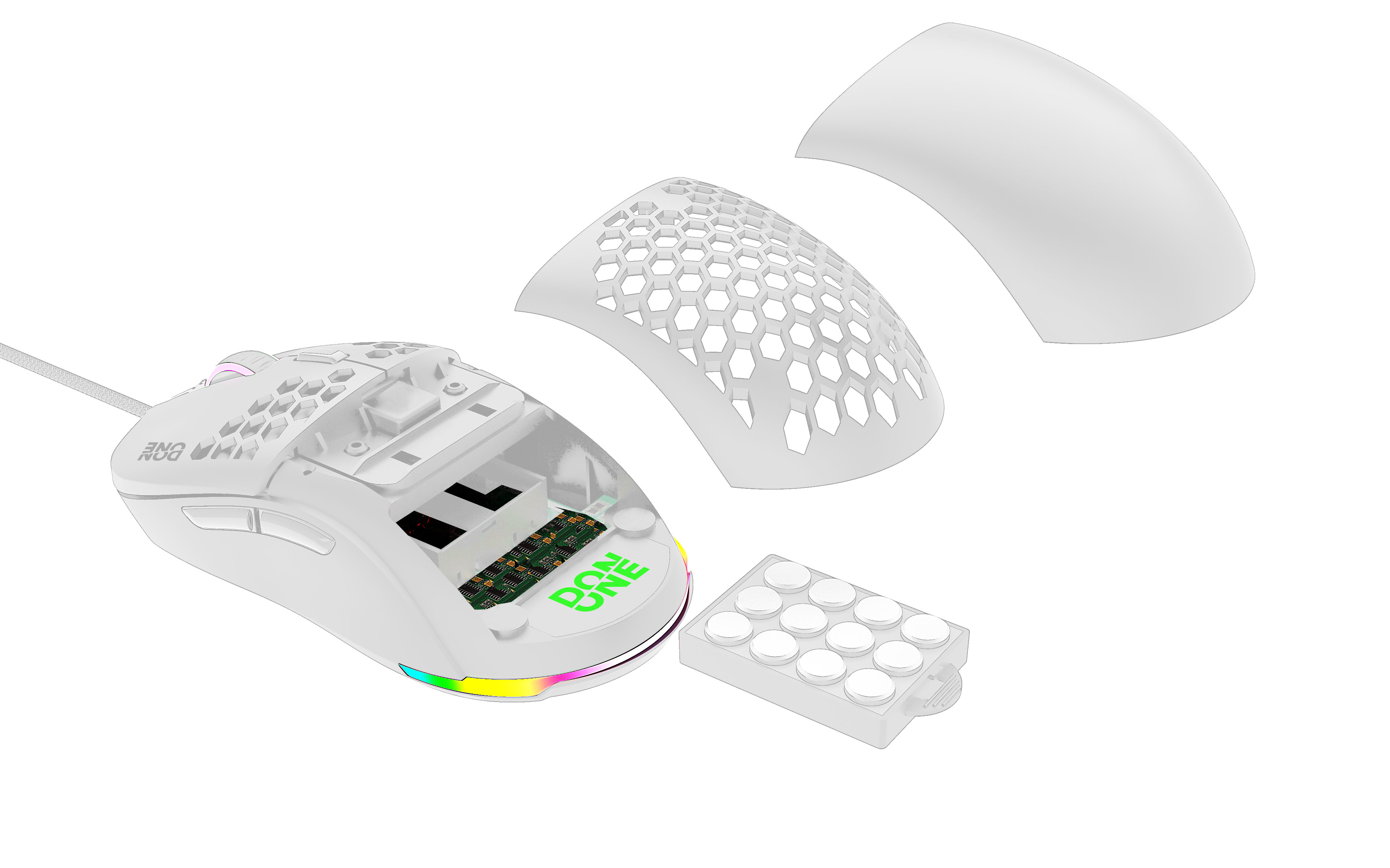 ​DON ONE - GM500 RGB LIGHTWEIGHT  GAMING MOUSE -  WHITE