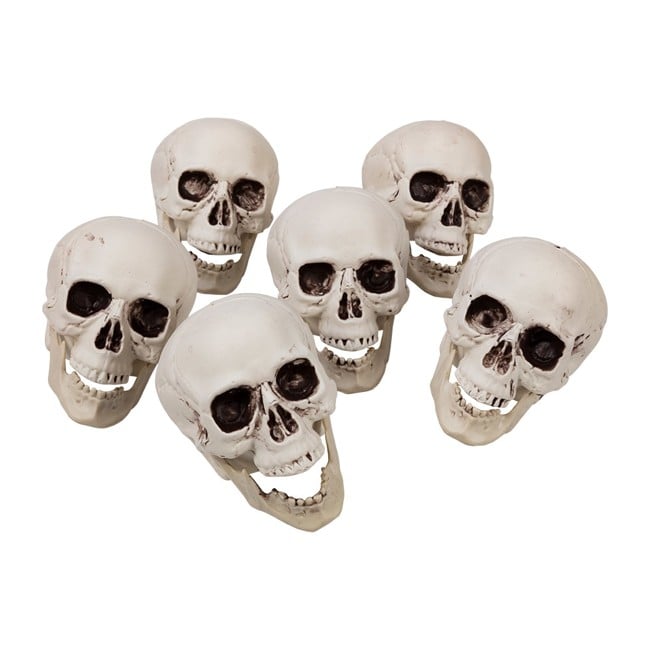 Halloween Bag of 6 Skulls (64257)