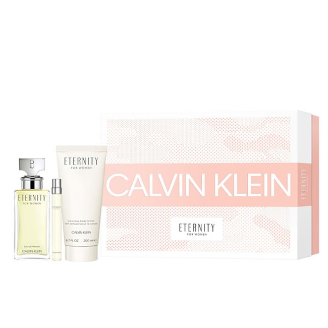 Calvin Klein - Eternity EDP 100 ml +Luxurious Body Lotion 200 ml + EDP Travel Spray 10 ml - Giftset