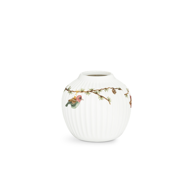 Kähler - Hammershøi Christmas Vase H 13 cm - Hvid Med  Deko