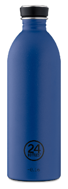 24 Bottles - Urban Bottle 1 L - Stone Finish - Gold Blue