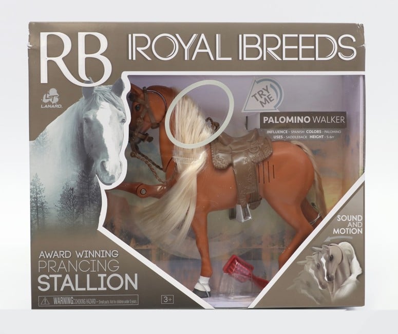 Royal Breeds - Prancing Stallion with Sound - Palomino Walker (85002B)