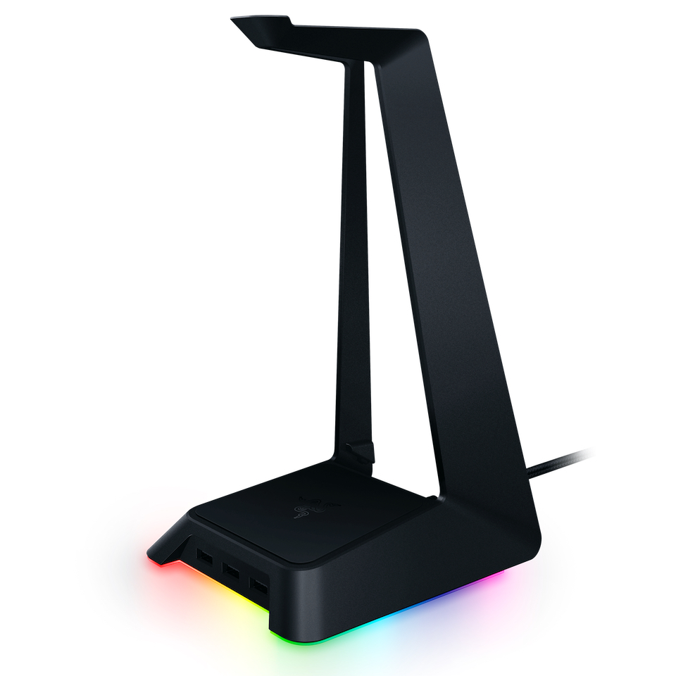 Razer Base Station Chroma Rutschfester Headset Ständer mit RGB Chroma Beleuchtung und 3-Port USB 3.0 Hub Pink 