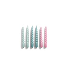 HAY - Candles Twict 6 psc - Arctic Blue Teal Pink (540756)