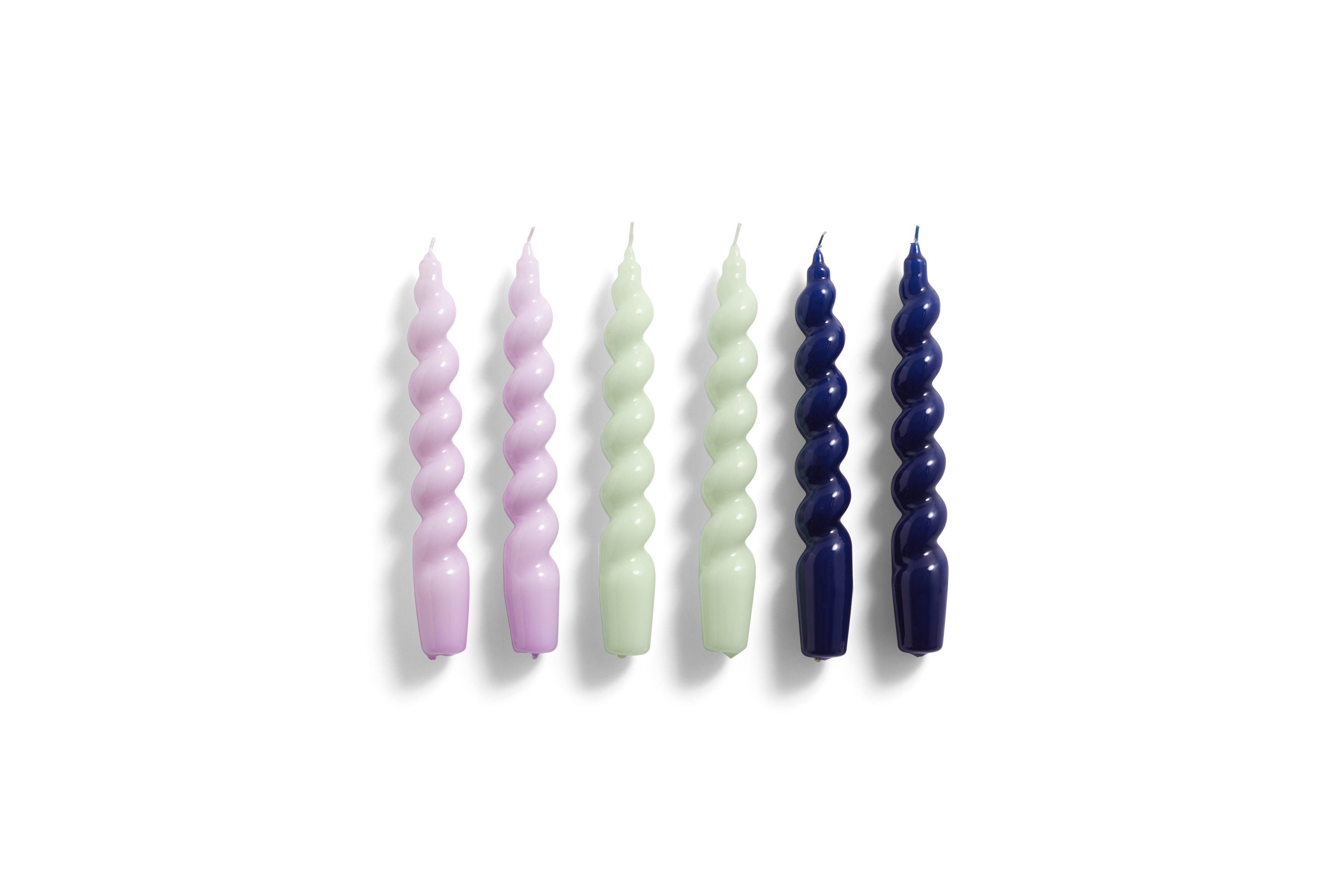 HAY - Candles Spiral 6 psc - Lilac Mint Midnight Blue (540752)