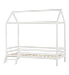 Hoppekids - BASIC House bed w. Ladder 90 x 200 cm - White