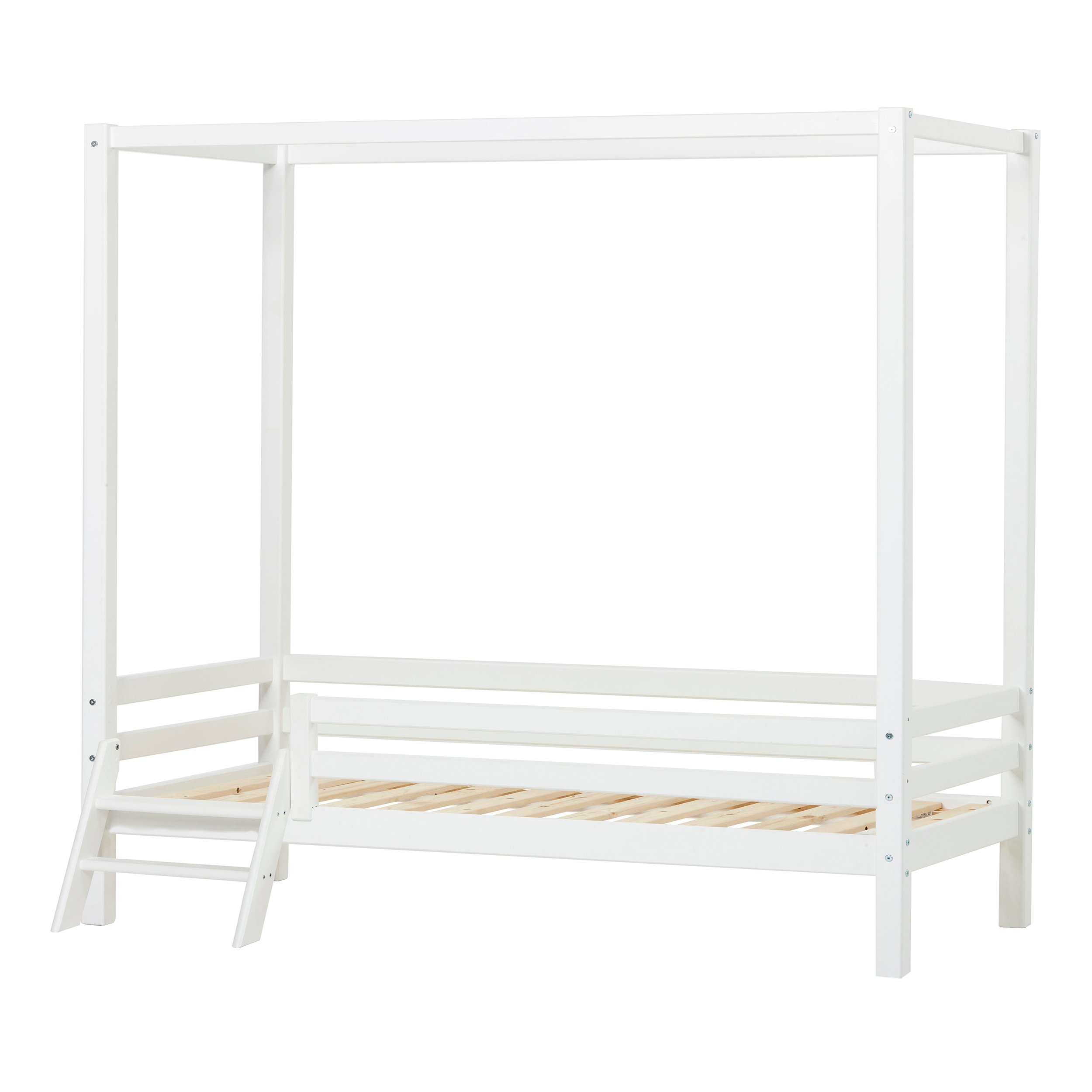 Hoppekids - BASIC Canopy bed w. Ladder 90 x 200 cm- White