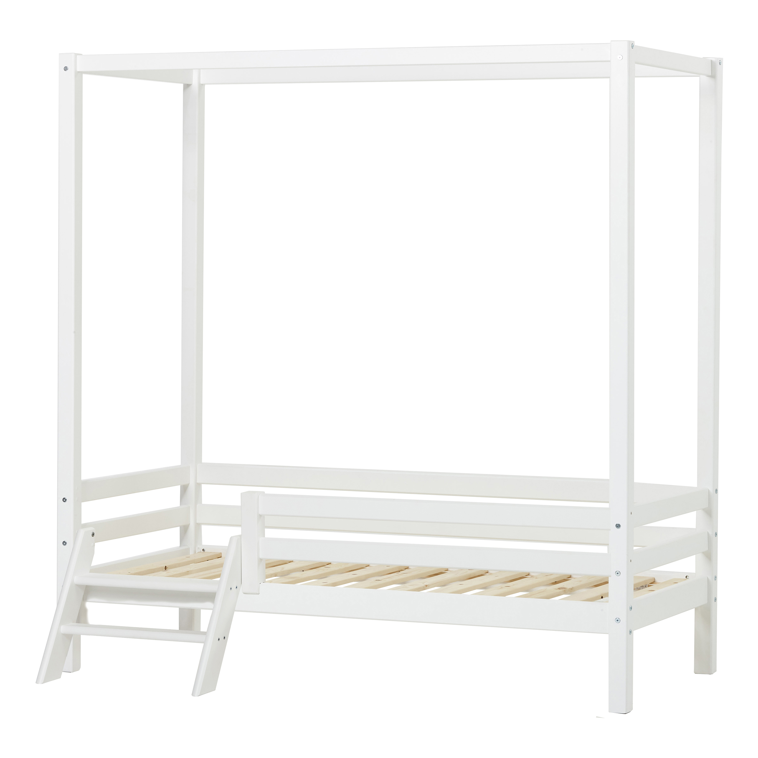Hoppekids - BASIC Canopy bed w. Ladder 70 x 160 cm - White