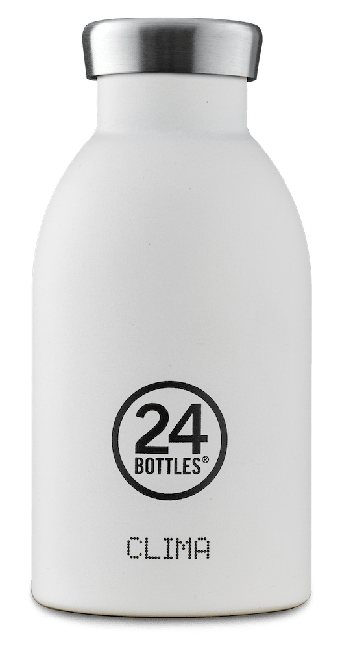 24 Bottles - Clima Bottle 0,33 L - Stone Finish - Ice White