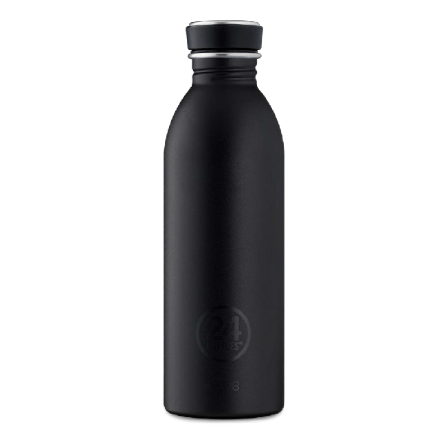 24 Bottles - Urban Bottle 0,5 L - Stone Finish - Tuxedo Black