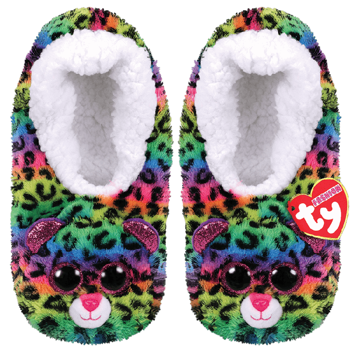 Ty Plush - Slippers - Dotty the Leopard (Size: 32-34) (TY95334)