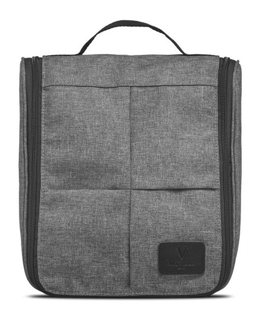 Vittorio - Hang-up Washbag in Grey - Kulturbeutel