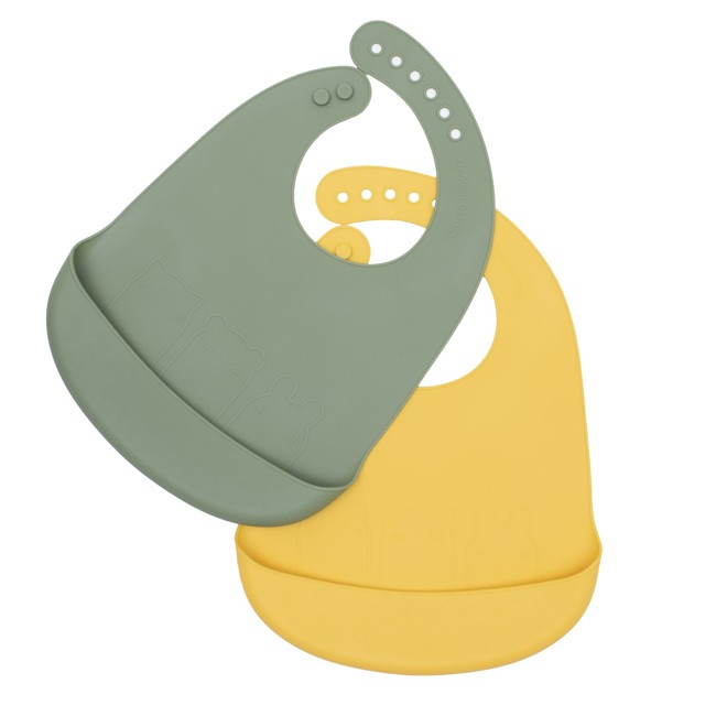We Might Be Tiny - Catchie Bib 2 pack, Sage and Yellow (28TICB05)