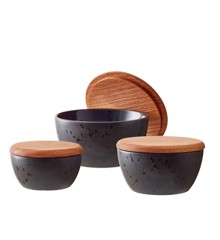 Bitz - Bowl Set With Lid 3 pcs - Black/Blue (12486)