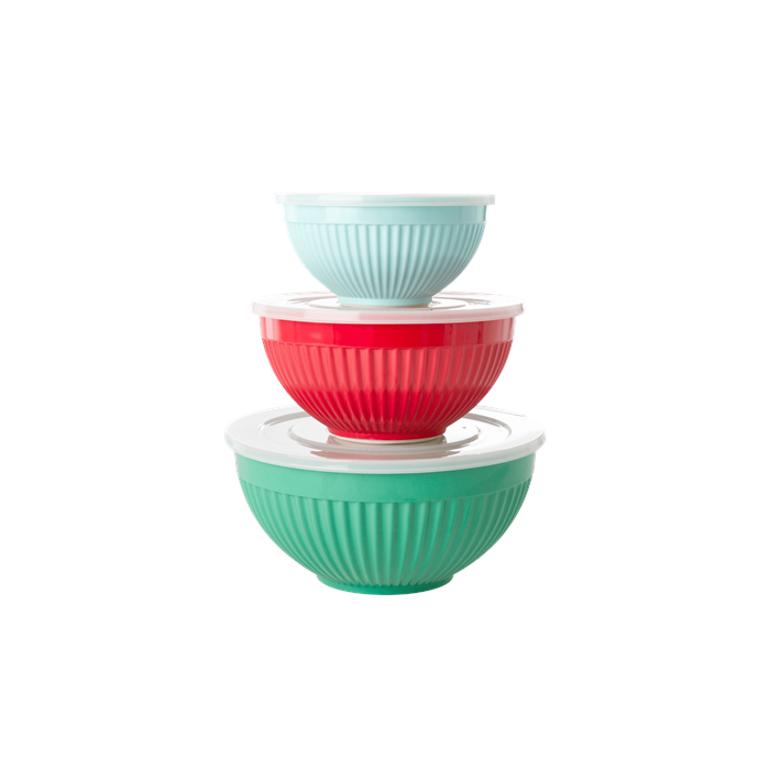 Rice - Melamine Bowls with Lid 3 pcs - Believe in Red Lipstic