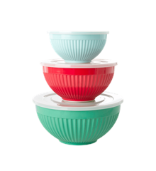 Rice - Melamine Bowls with Lid 3 pcs - Believe in Red Lipstic