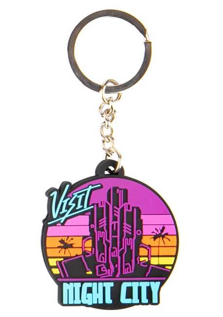 Cyberpunk 2077 Visit Night City PVC Keychain Multicolor