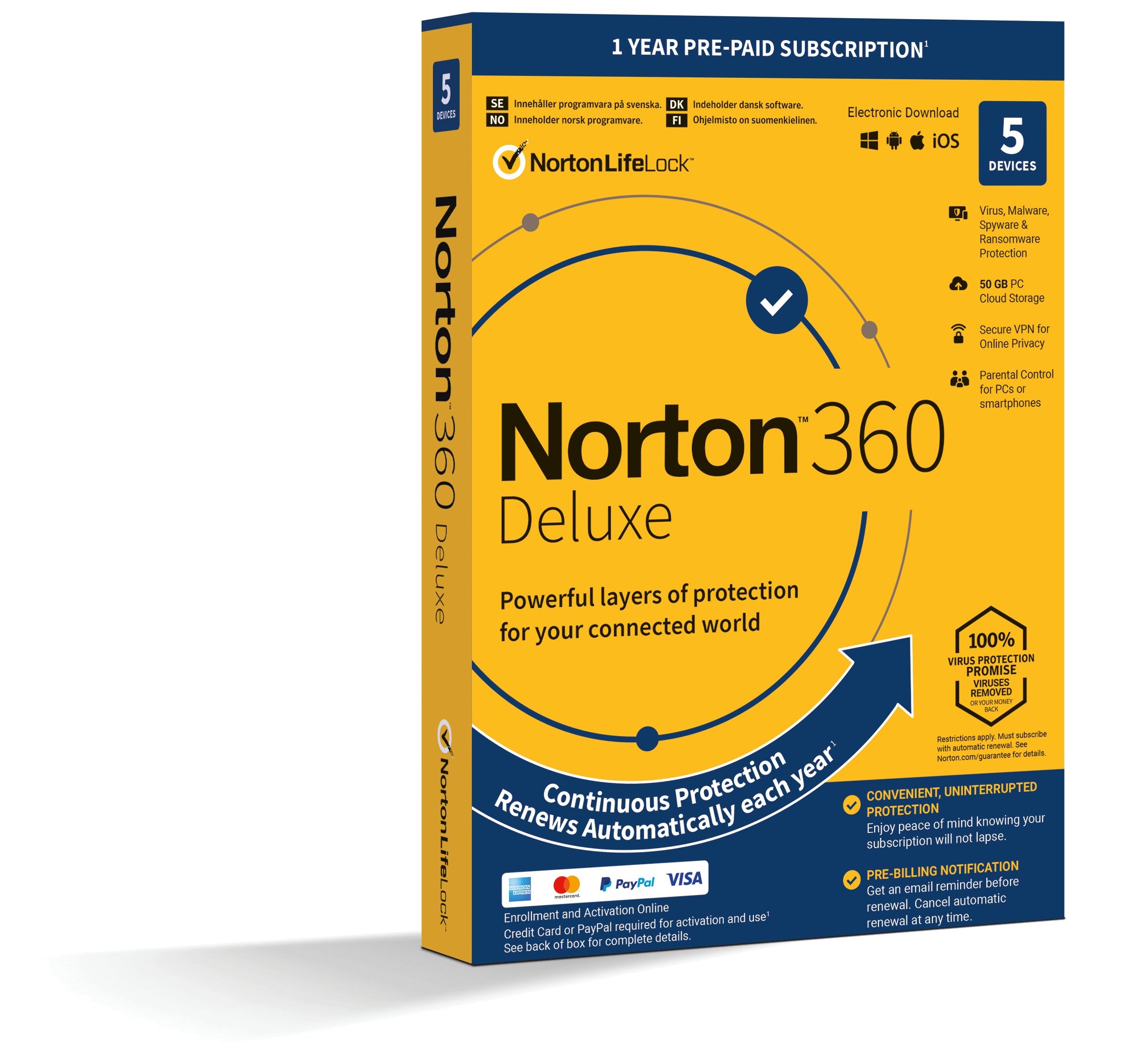 NortonLifeLock – Norton 360 Deluxe 1 user 5 device 12 month