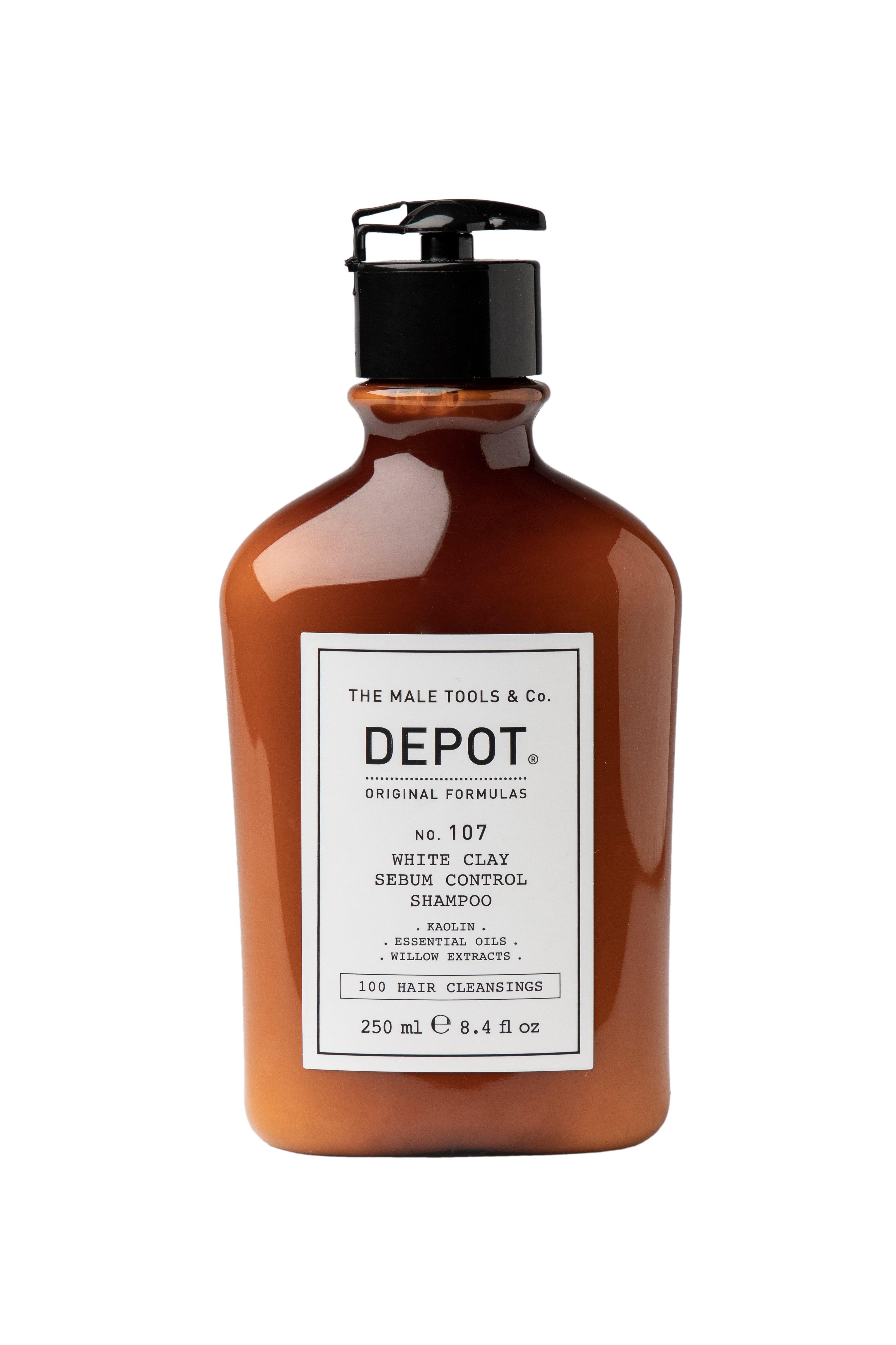 Depot - No. 107 White Clay Sebum Control Shampoo - 250 ml - Skjønnhet