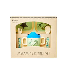 Rice - Melamine Baby Dinner Set Giftbox - Dino Print