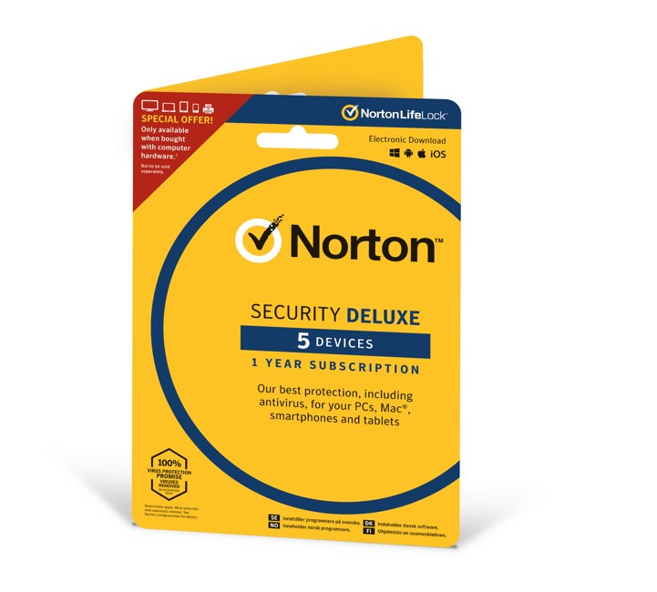 Norton Security Deluxe Abonnementskort 1 År - Nordisk