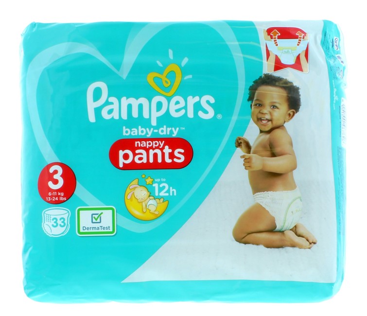 Pampers - Baby Dry Pants Bleer Size 3 - 33  Stk