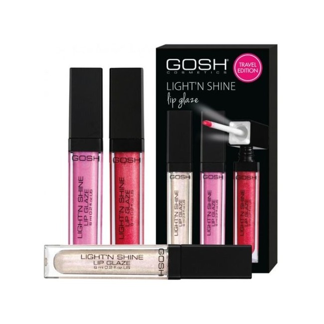 GOSH - Beauty Sæt 3 Stk Ligh't N' Shine Lipgloss