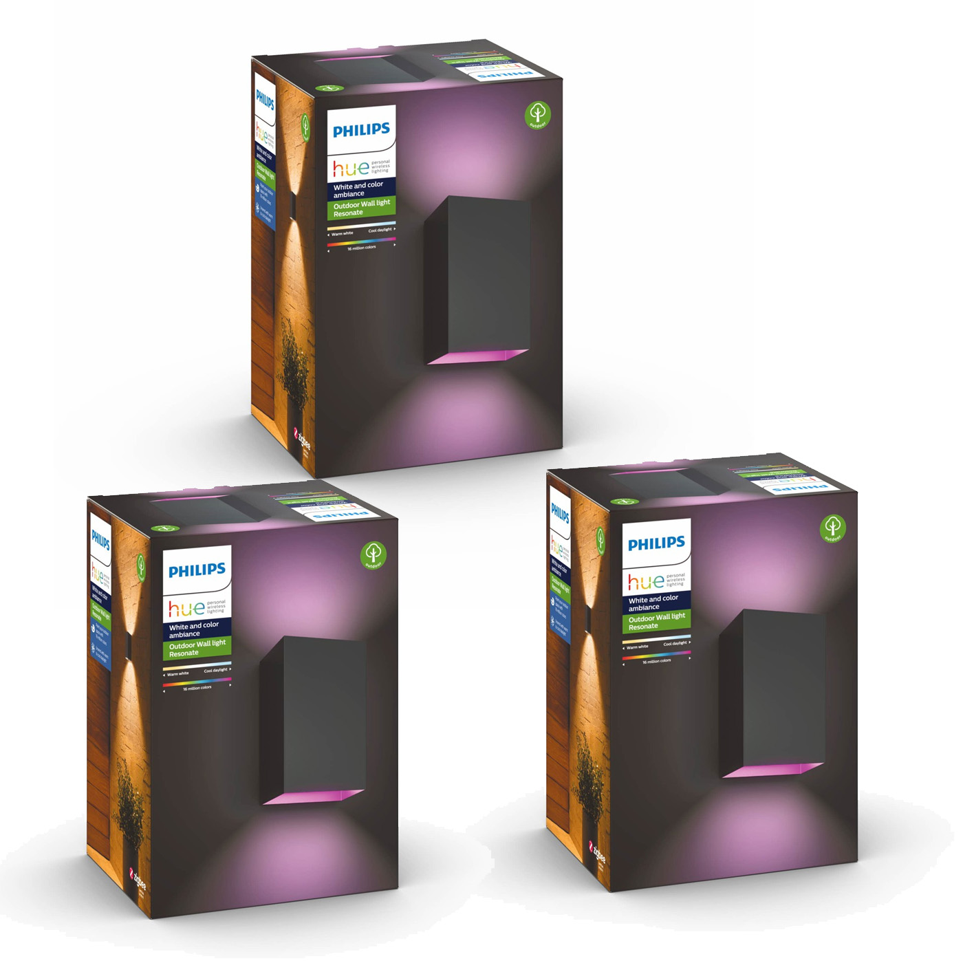 Philips Hue - 3X Resonate Væglampe - White & Color Ambiance - Bundle