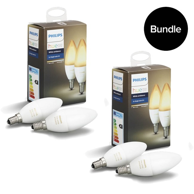 Philips Hue -  2x E14 2-Pack Bulb - White Ambiance - Bundle