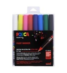 Posca - PC1MR - Extra Fine Tip Pen - Basic Colors, 8 pc