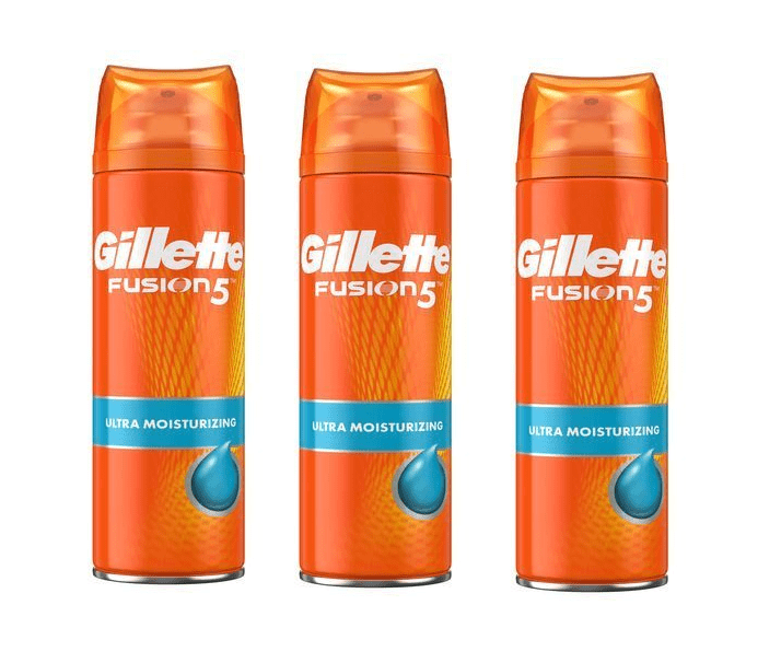 Gillette - 3 x Fusion 5 Ultra Moist Shave Gel 200 ml - Helse og personlig pleie