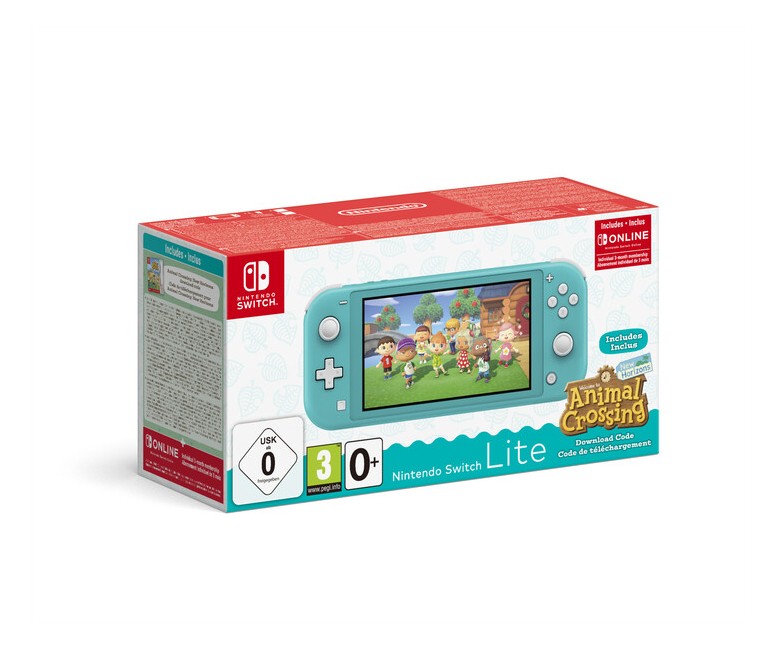 Køb Switch Lite Turquoise & Animal Crossing + 3M NSO