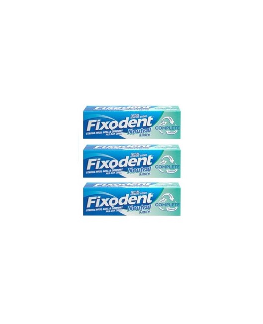 Fixodent - 3 x Denture Adhesive Cream Taste Neutral 47 g