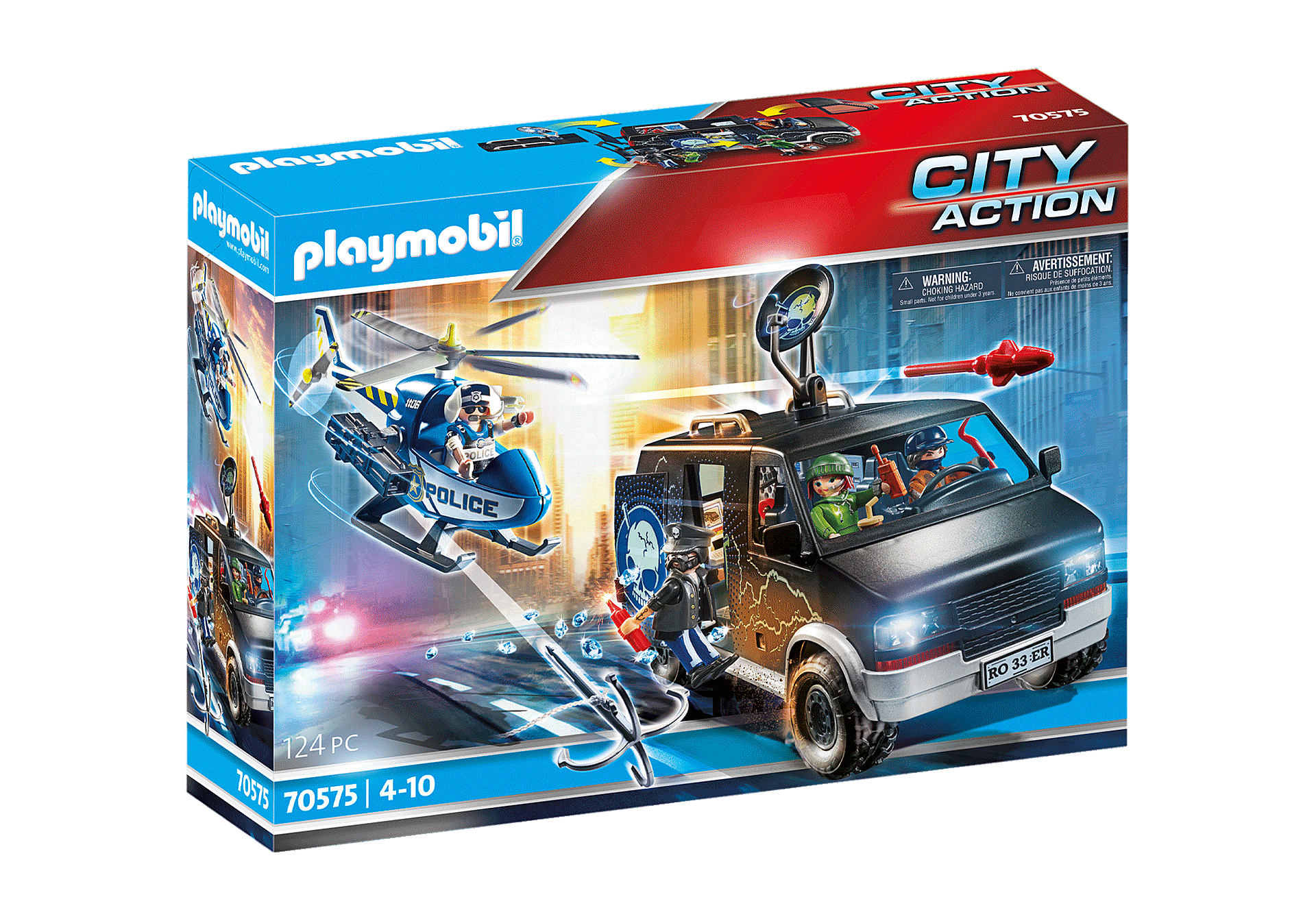 Playmobil - Police helicopter: pursuit of the escape vehicle (70575)
