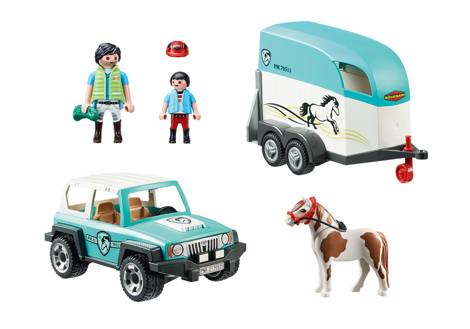 Playmobil - Car with pony trailer (70511)