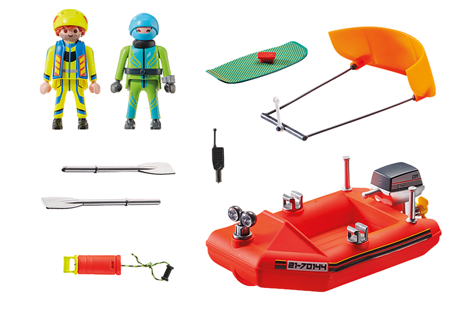 Playmobil - Sea Rescue: Kitesurfer rescue with boat (70144)