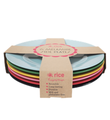 Rice - 6 stk Runde Melamin Tallerkner - Favorite Colors
