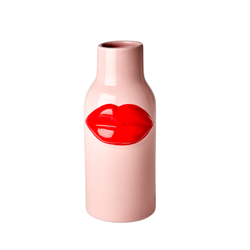 Rice - Ceramic Vase - Red Lips Large - Hjemme og kjøkken