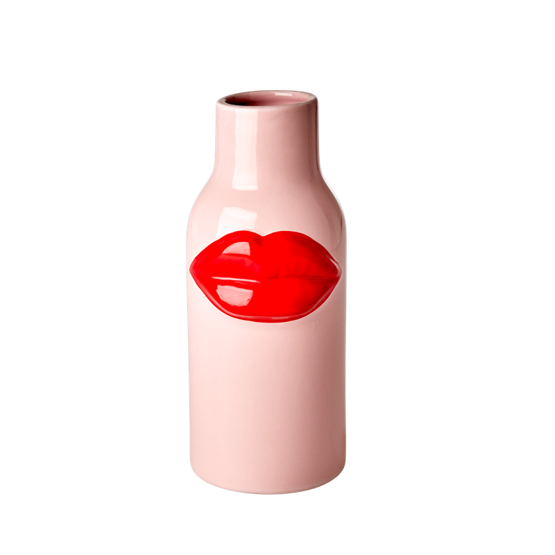 #3 - Rice - Kermik Vase - Red Lips Large