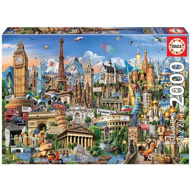 Educa - Puzzle 2000 - Europe Landmarks (017697)