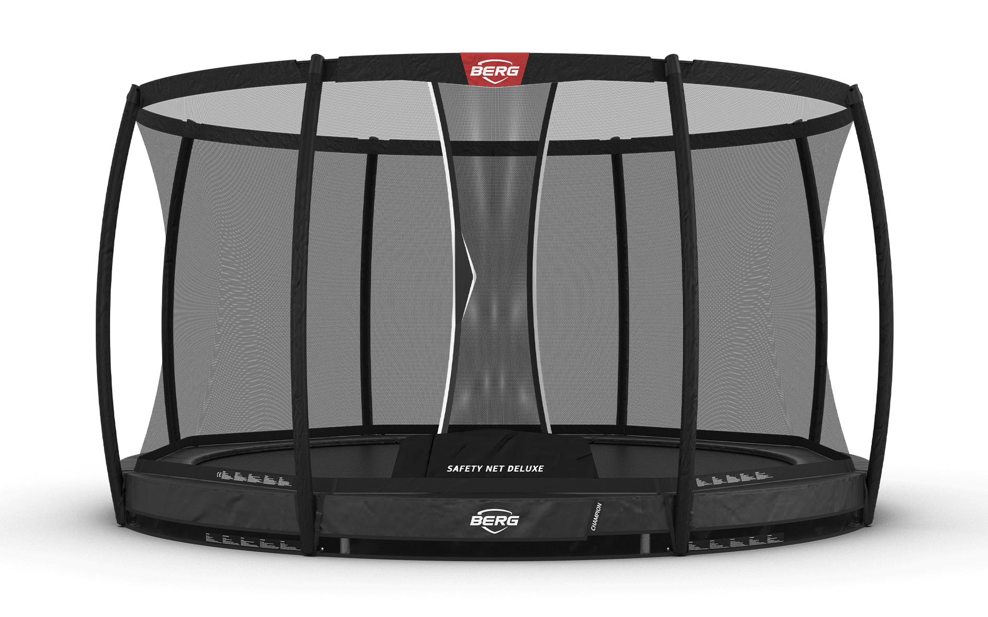 BERG – InGround Champion 380 Trampolin + Deluxe Safety Net – Grå