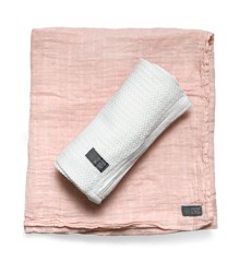 Vinter & Bloom - Soft Grid+Muslin ECO 2-pack - White/Rosa