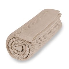 Vinter & Bloom - Filt Soft Grid Blanket ECO - Golden Sand